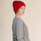 Berretto a coste rosso in misto cashmere