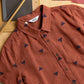 Camicia a maniche corte Lana con motivo piramidi color ruggine