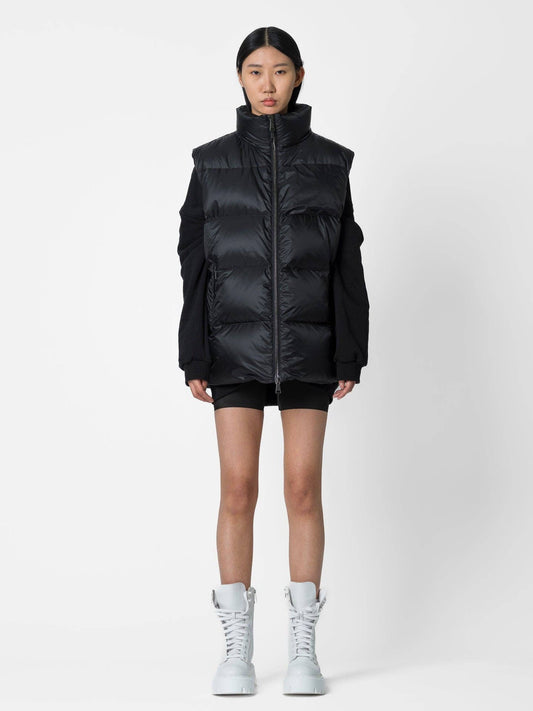 Gilet imbottito con logo e fodera fluo