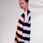 Cardigan oversize a righe in maglia fine