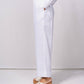 Pantaloni larghi in lino con vita elasticizzata e coulisse