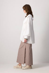 Camicia oversize con colletto Peter Pan in misto viscosa