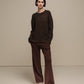 Pantaloni a zampa beige da donna