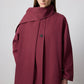 Trench coat lungo con sciarpa in misto cotone