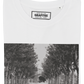 T-shirt in cotone biologico con foto vintage in bianco e nero