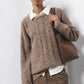 Maglione in lana a trecce