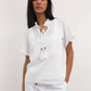 Blusa Tichka in cotone con laccetti e maniche a volant