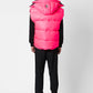 Gilet imbottito fluo con cappuccio removibile