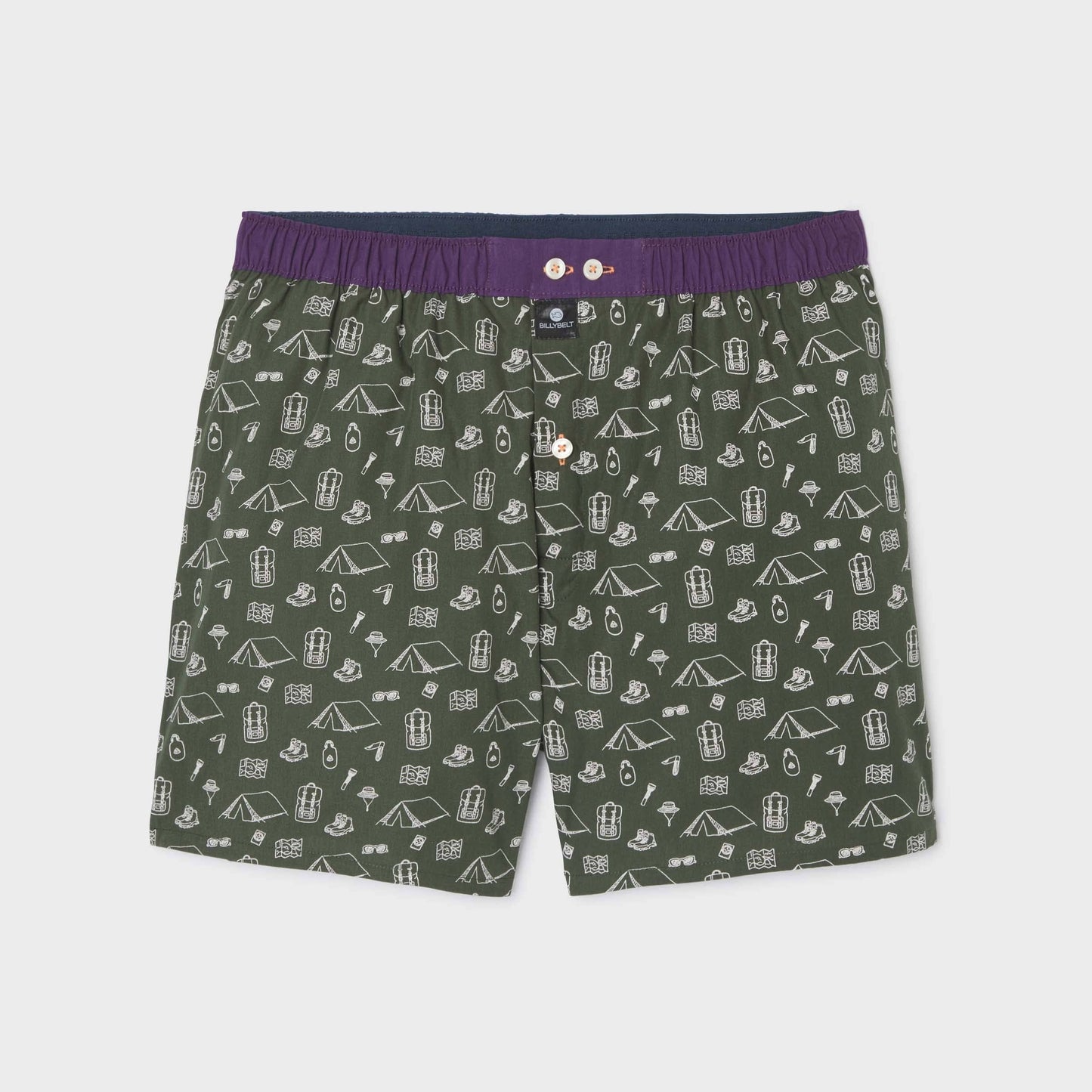 Boxer in cotone biologico fantasia campeggio
