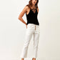 Top in viscosa con scollo a V e inserto in pizzo