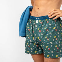 Boxer in cotone biologico con stampa racchette da tennis