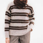 Maglione in maglia a righe con girocollo