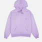 Felpa oversize da donna in cotone biologico con cappuccio color lavanda