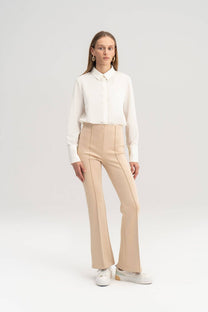 Body camicia con pinces in misto cotone