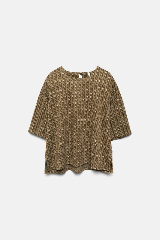 Blusa oversize con motivo geometrico