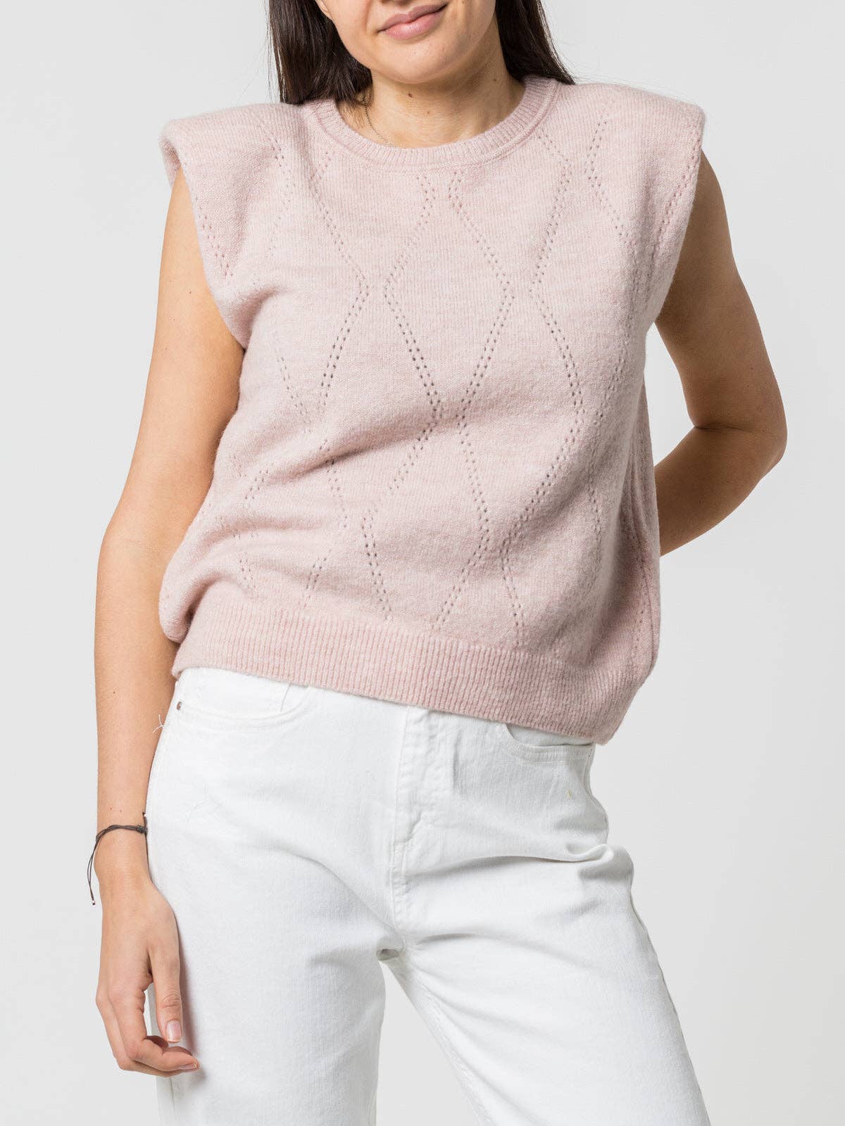 Gilet in maglia con spalle strutturate