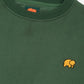 Felpa girocollo in cotone organico con logo elefante verde