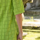 Maglione in cotone traforato con scollo a V