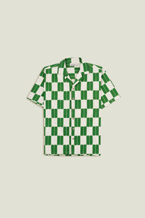 Camicia uomo a fantasia verde in cotone premium