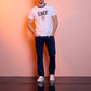 T-shirt SMF con logo e profilo a contrasto