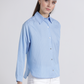 Camicia a righe in cotone azzurra