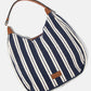Borsa rustica a righe con tracolla
