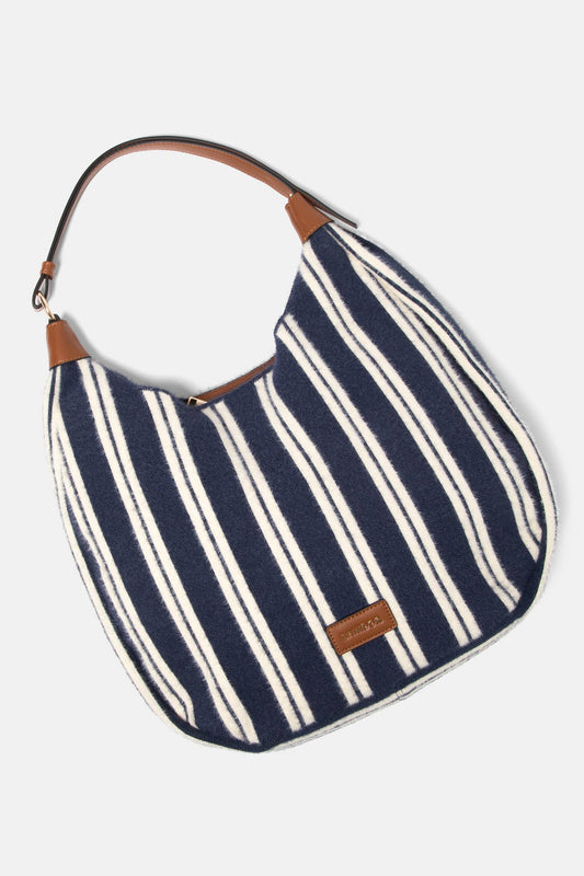 Borsa rustica a righe con tracolla