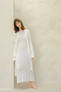 Cardigan maxi all’uncinetto in cotone