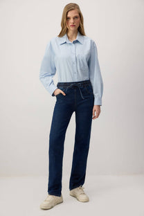 Pantaloni in denim con vita elasticizzata