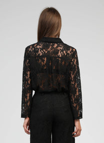 Camicia in pizzo nera Avryno
