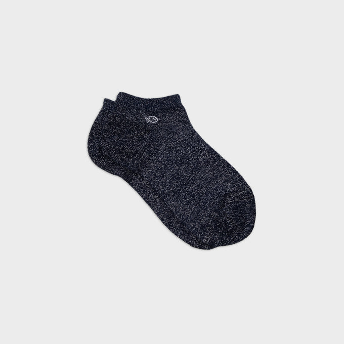Calzini alla caviglia in cotone glitterato blu marino