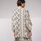 Cappotto fluido aperto con stampa geometrica