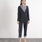 Blazer con revers a contrasto blu