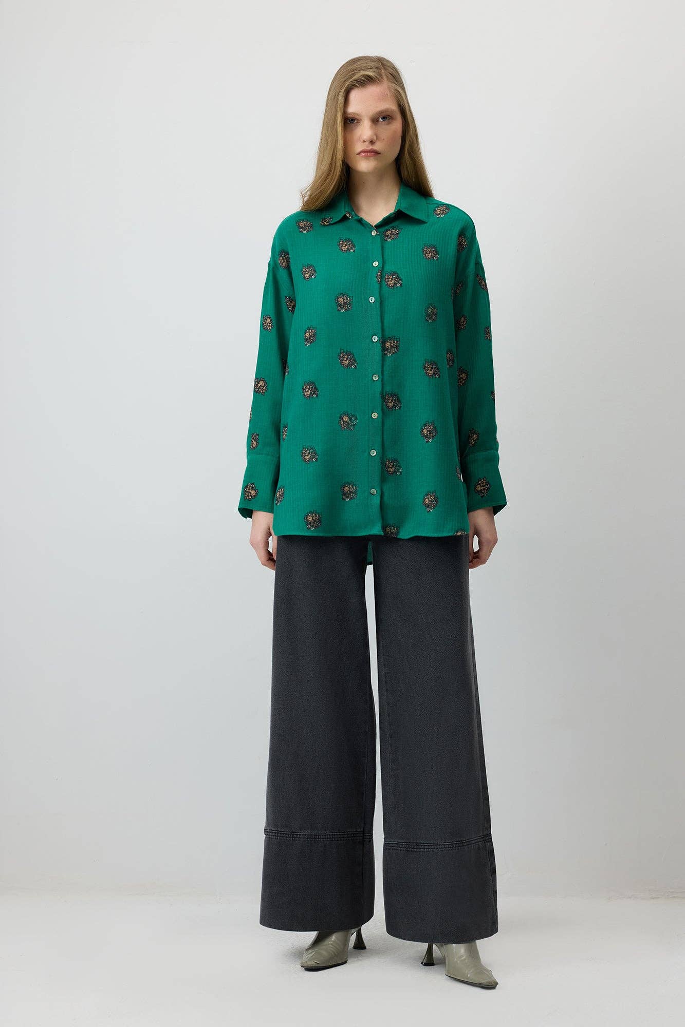 Camicia in cotone floreale