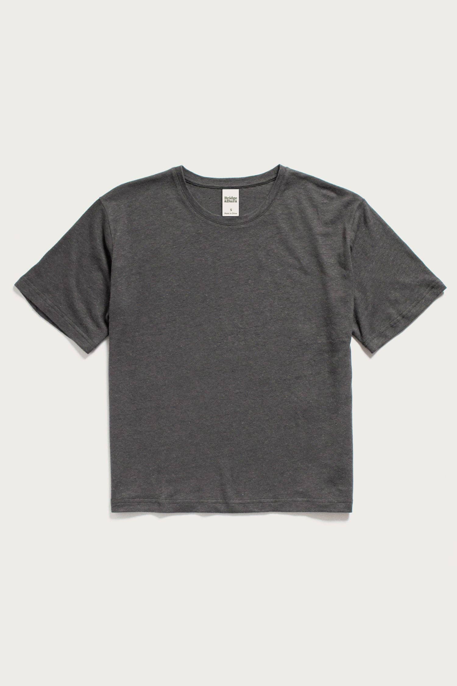 T-shirt boxy in canapa e cotone biologico grigio ardesia