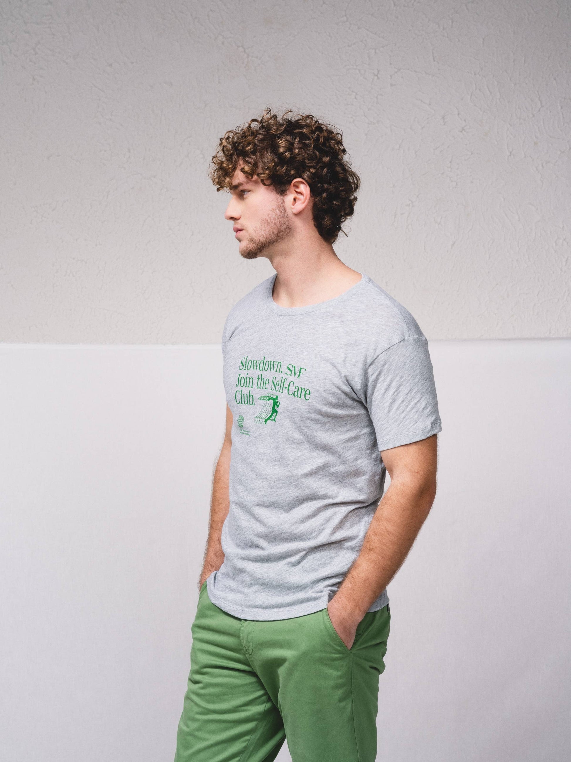 T-shirt in cotone con stampa messaggio