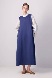 Abito maxi oversize a trapezio con coulisse laterale
