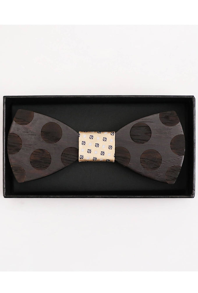 Papillon in legno con pochette coordinata