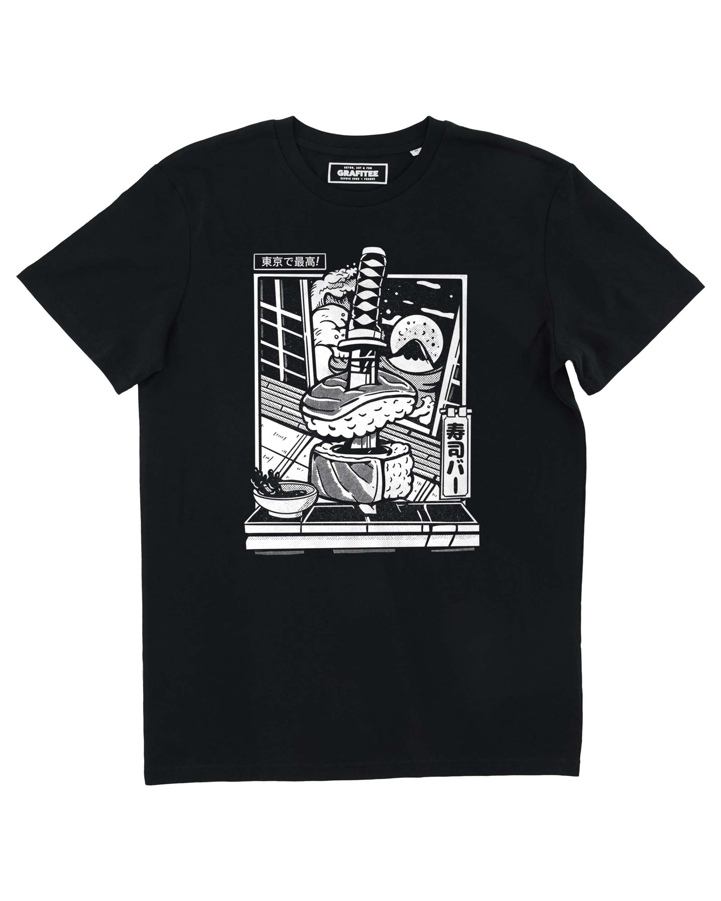 T-shirt grafica Katana & Sushi in cotone biologico