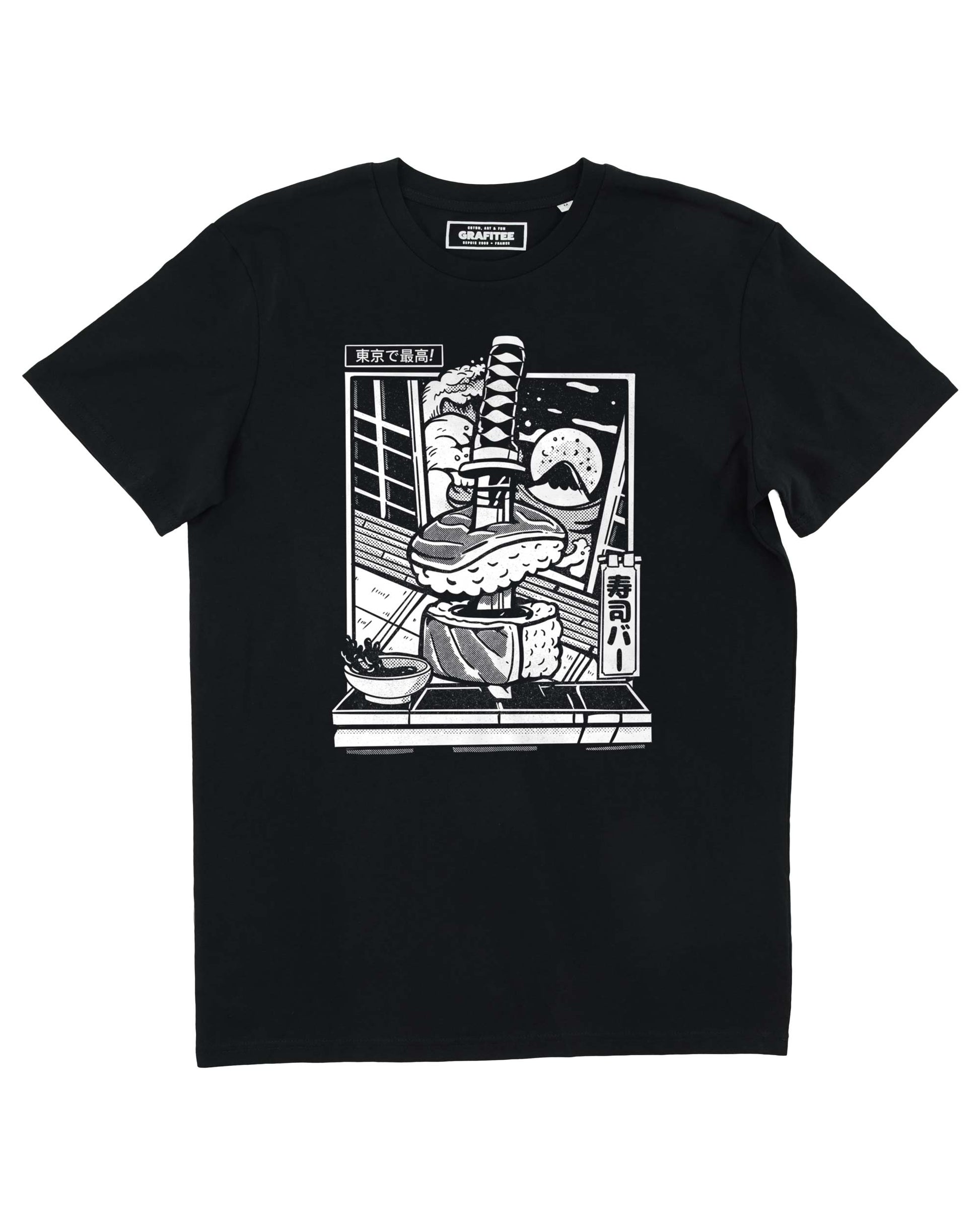 T-shirt grafica Katana & Sushi in cotone biologico