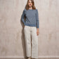 Maglione girocollo in lurex da donna