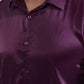 Camicia satinata viola da uomo