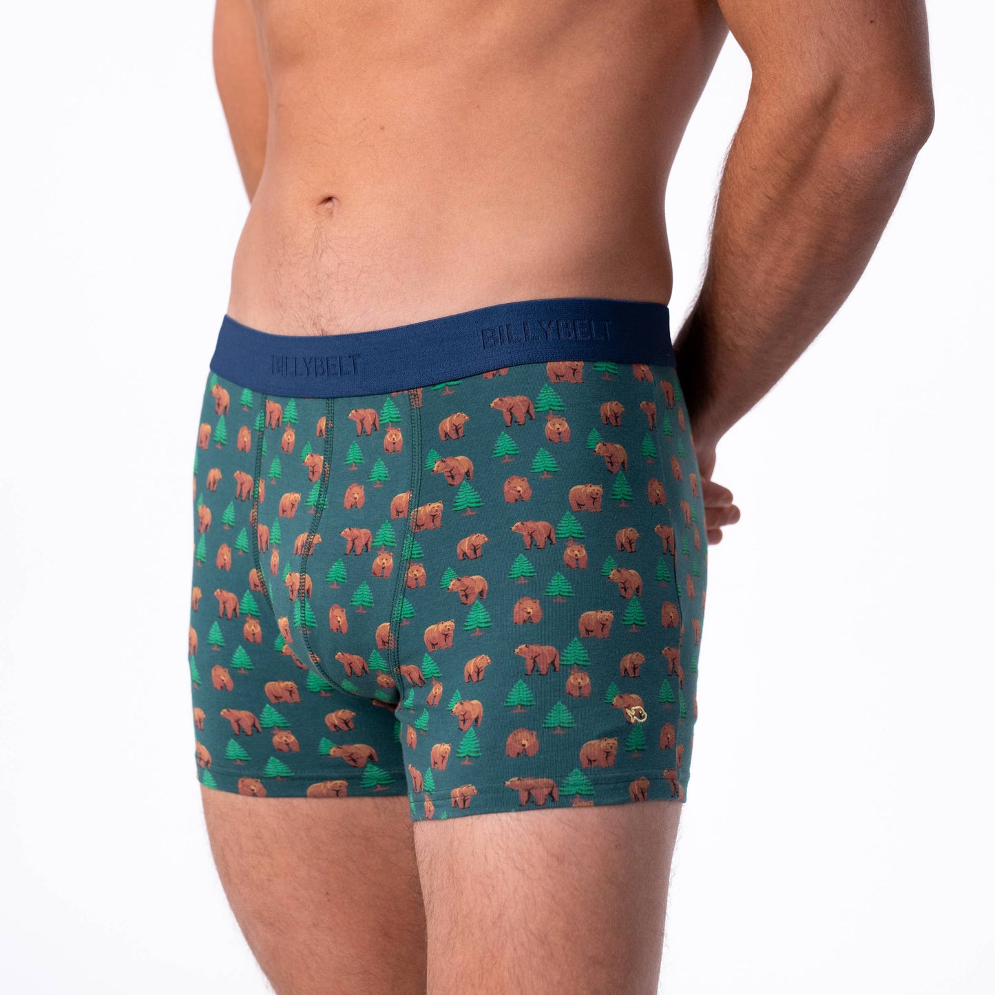 Boxer in cotone biologico con stampa orsi Kinai