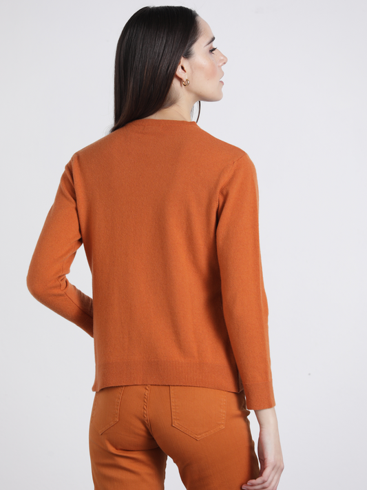 Maglia girocollo in lana e cashmere