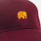 Cappellino classico a sei pannelli rosso uva con logo ricamato
