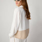Camicia in crêpe color block