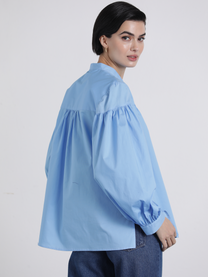 Camicia con maniche a palloncino e arricciatura