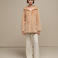 Cappotto in pile con cappuccio e zip