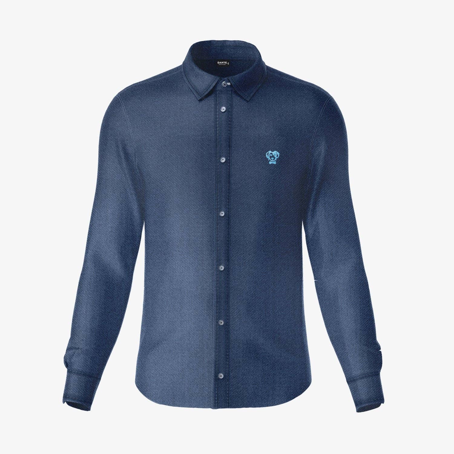 Camicia denim antimacchia in cotone