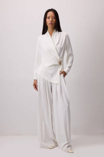 Blusa drappeggiata a portafoglio